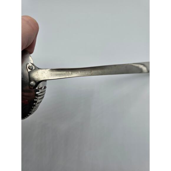 Vintage Straining Ladle Stainless Steel Mid Century Silver - Picture 4 of 5